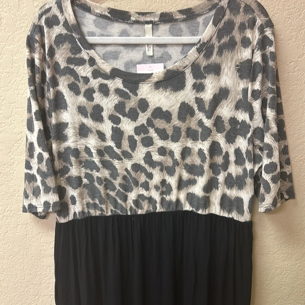 Leopard Colorblock Maxi Dress - Picture 2 of 4